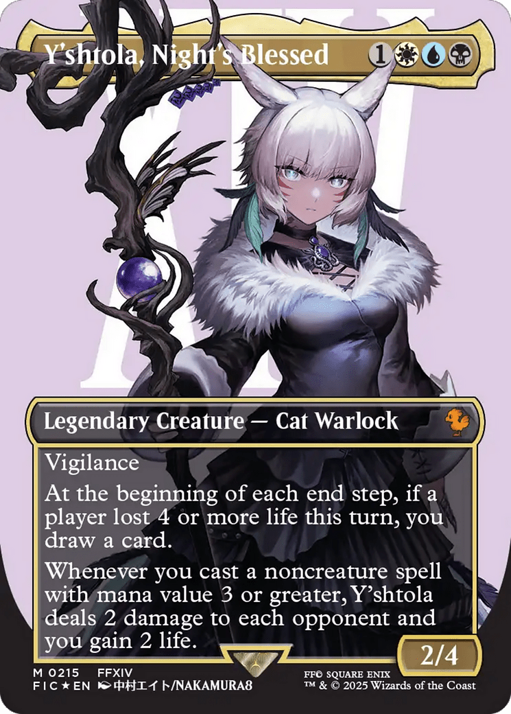 Y'shtola, Night's Blessed (Borderless) (Surge Foil) (215) [Commander: FINAL FANTASY]  Foil