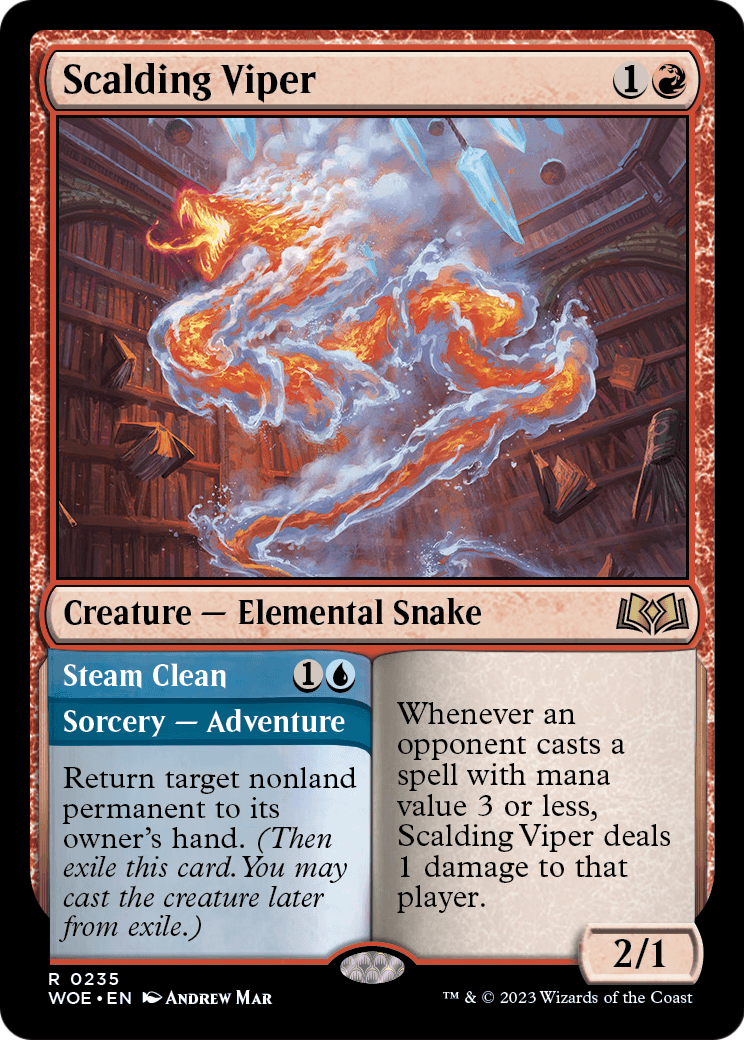 Scalding Viper // Steam Clean [Wilds of Eldraine] Foil