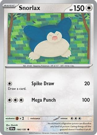 Snorlax 144- SV08 Surging Sparks Reverse Holofoil