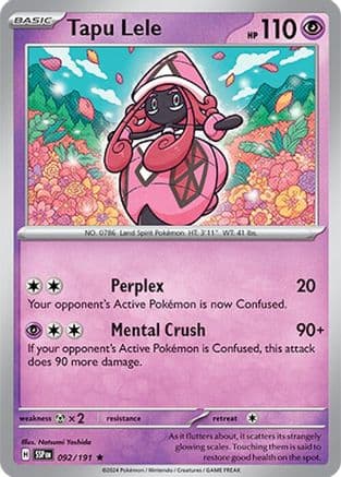 Tapu Lele 092- SV08 Surging Sparks Reverse Holofoil