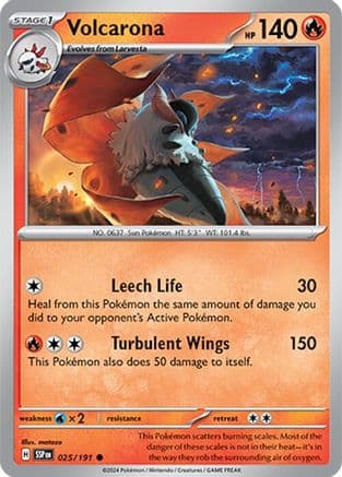 Volcarona 025- SV08 Surging Sparks Reverse Holofoil