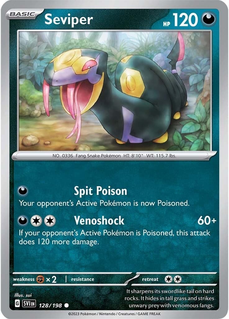Seviper 128- SV01 Scarlet & Violet Base Set Reverse Holofoil
