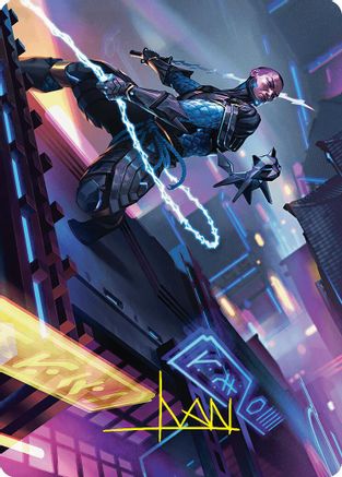 Kaito, Cunning Infiltrator Art Card (51/54) (Gold-Stamped Signature) (-051) - Art Series: Foundations