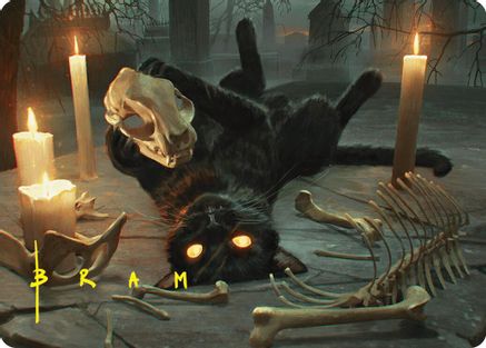 Nine-Lives Familiar Art Card (8/54) (Gold-Stamped Signature) (-008) - Art Series: Foundations