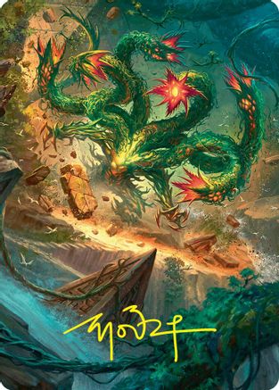 Mossborn Hydra Art Card (42/54) (Gold-Stamped Signature) (-042) - Art Series: Foundations