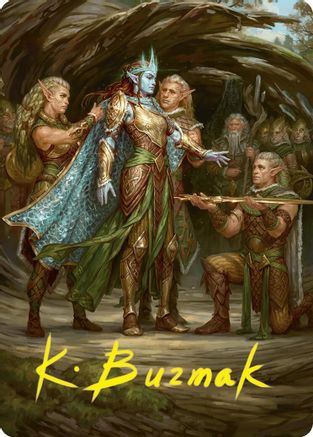 Lathril, Blade of the Elves Art Card (48/54) (Gold-Stamped Signature) (-048) - Art Series: Foundations