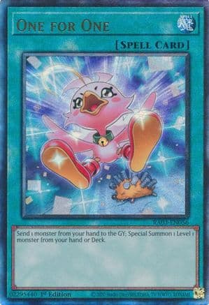 One for One (Alternate Art) (PUR) (RA03-EN056) - Quarter Century Bonanza 1st Edition