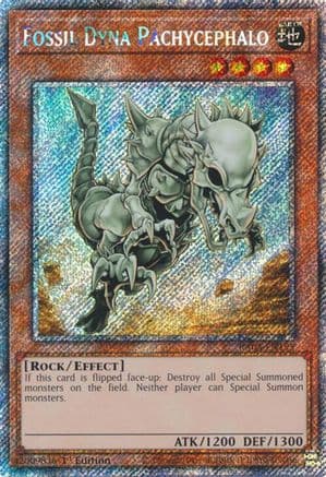 Fossil Dyna Pachycephalo (Platinum Secret Rare) (RA03-EN195) - Quarter Century Bonanza 1st Edition