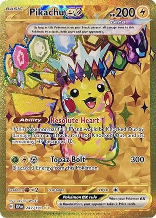 Pikachu ex 247/191  - Holofoil SV08 Surging Sparks - Hyper Rare