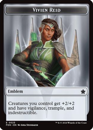 Emblem - Vivien Reid // Elf Warrior Double-Sided Token (25 // 19) [Foundations]  Foil