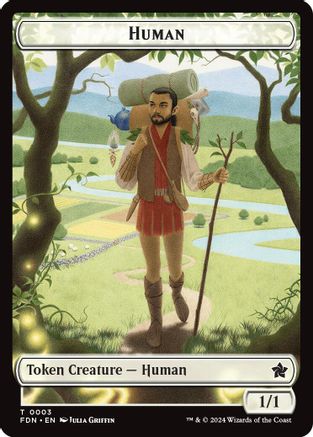 Human // Knight Double-Sided Token (-3 // 4) - Foundations Foil