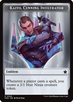 Emblem - Kaito, Cunning Infiltrator // Ninja Doubled-Sided Token (-24 // 12) - Foundations