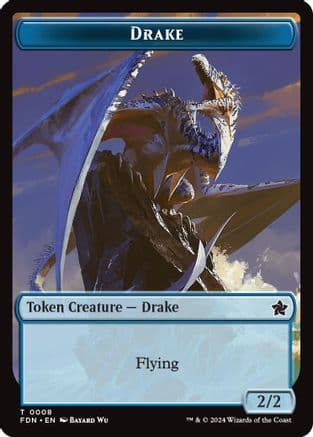 Drake // Goblin Doubled-Sided Token (-8 // 18) - Foundations