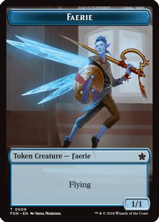 Faerie // Fish Doubled-Sided Token (-9 // 10) - Foundations