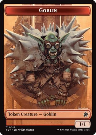 Goblin // Zombie Doubled-Sided Token (-18 // 15) [Foundations]  Foil