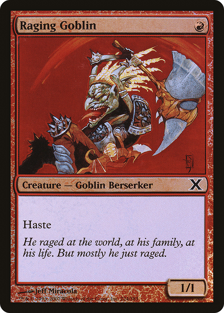 Raging Goblin (10E-224★) - Tenth Edition Foil