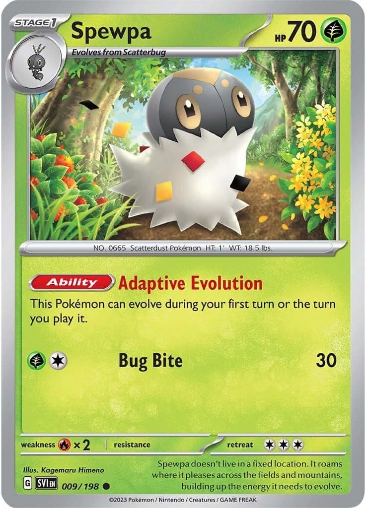 Spewpa 009- SV01 Scarlet & Violet Base Set Reverse Holofoil