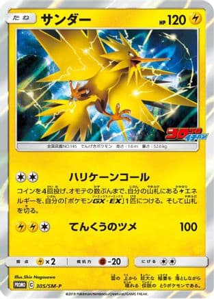 Zapdos - 305/SM-P (305/SM-P) (Japanese) - SMP Sun  Moon Promos Holofoil