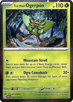 Teal Mask Ogerpon (Cosmos Holo) 024- Miscellaneous Cards & Products Holofoil