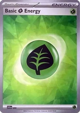 Basic Grass Energy (Cracked Ice Holo) 009- SVE Scarlet & Violet Energies Holofoil