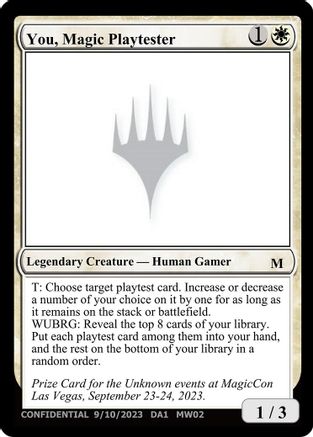 You, Magic Playtester () [Un-Known Event Playtest Cards]