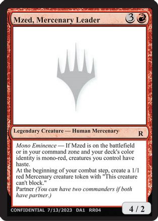 Mzed, Mercenary Leader () [Un-Known Event Playtest Cards]