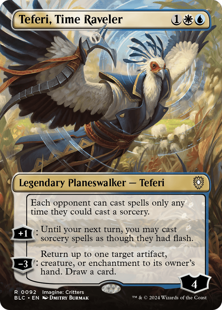 Teferi, Time Raveler (Borderless) [Bloomburrow Commander] Foil