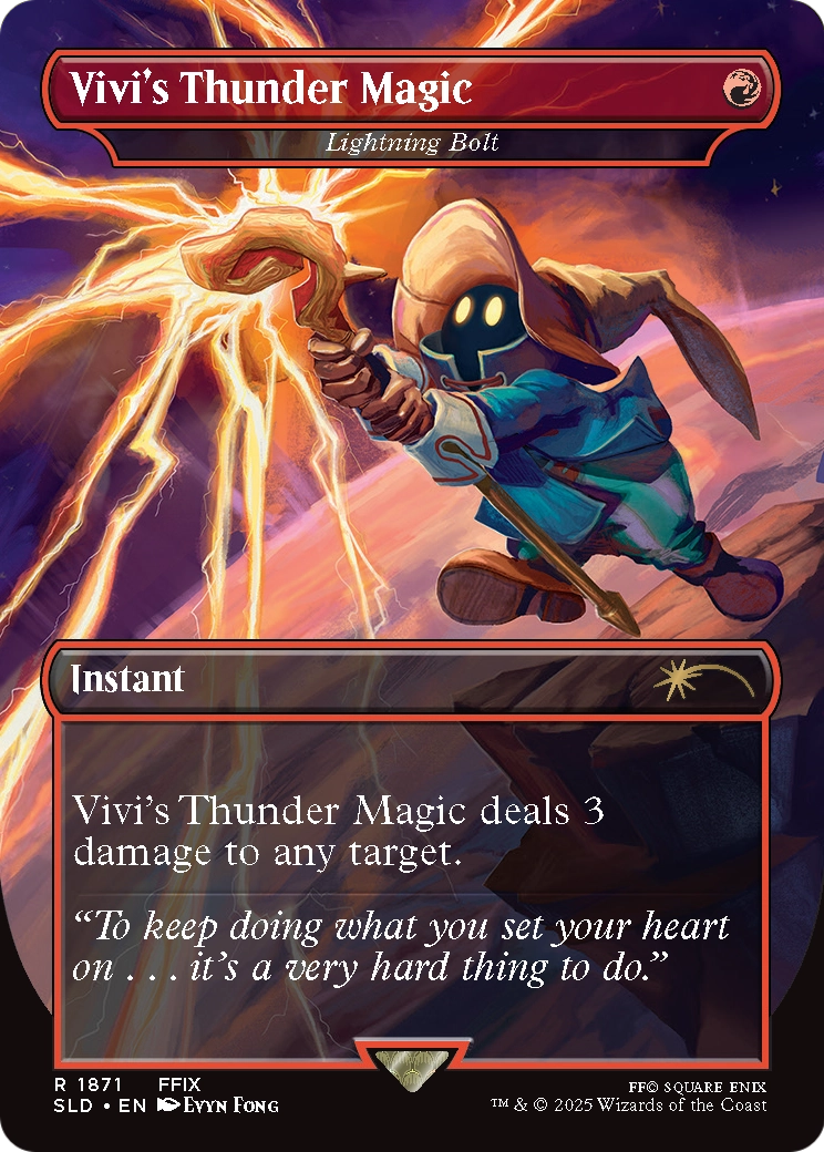 Lightning Bolt (1871) [Secret Lair Drop]  / Vivi's Thunder Magic (Borderless)