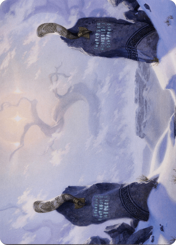 Snow-Covered Plains // Snow-Covered Plains (AKHM-074) - Kaldheim Art Series (Borderless) Foil