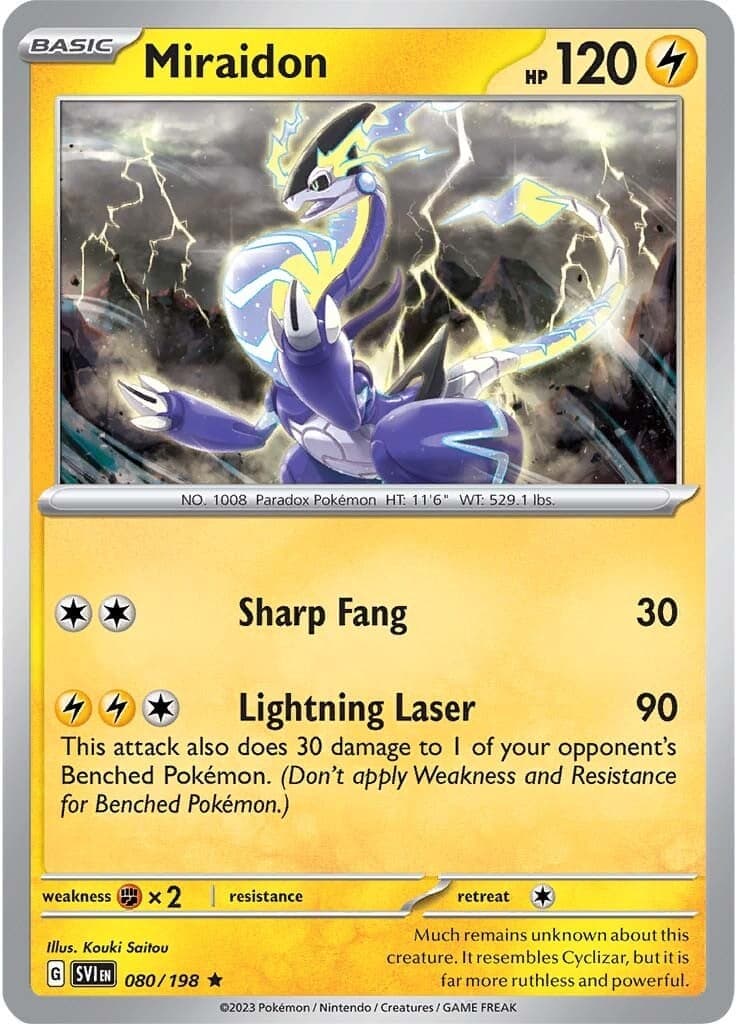 Miraidon 080- SV01 Scarlet & Violet Base Set Reverse Holofoil