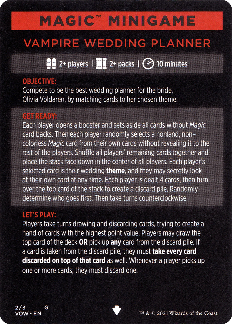 Vampire Wedding Planner // Vampire Wedding Planner (cont'd) (MVOW-002) - Innistrad: Crimson Vow Minigames
