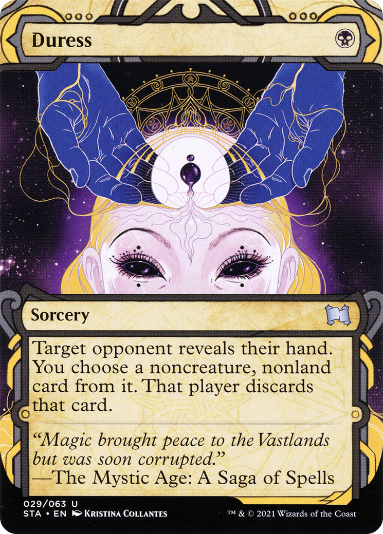 Duress (STA-029) - Strixhaven Mystical Archive: (Showcase) (Borderless) Etched Foil