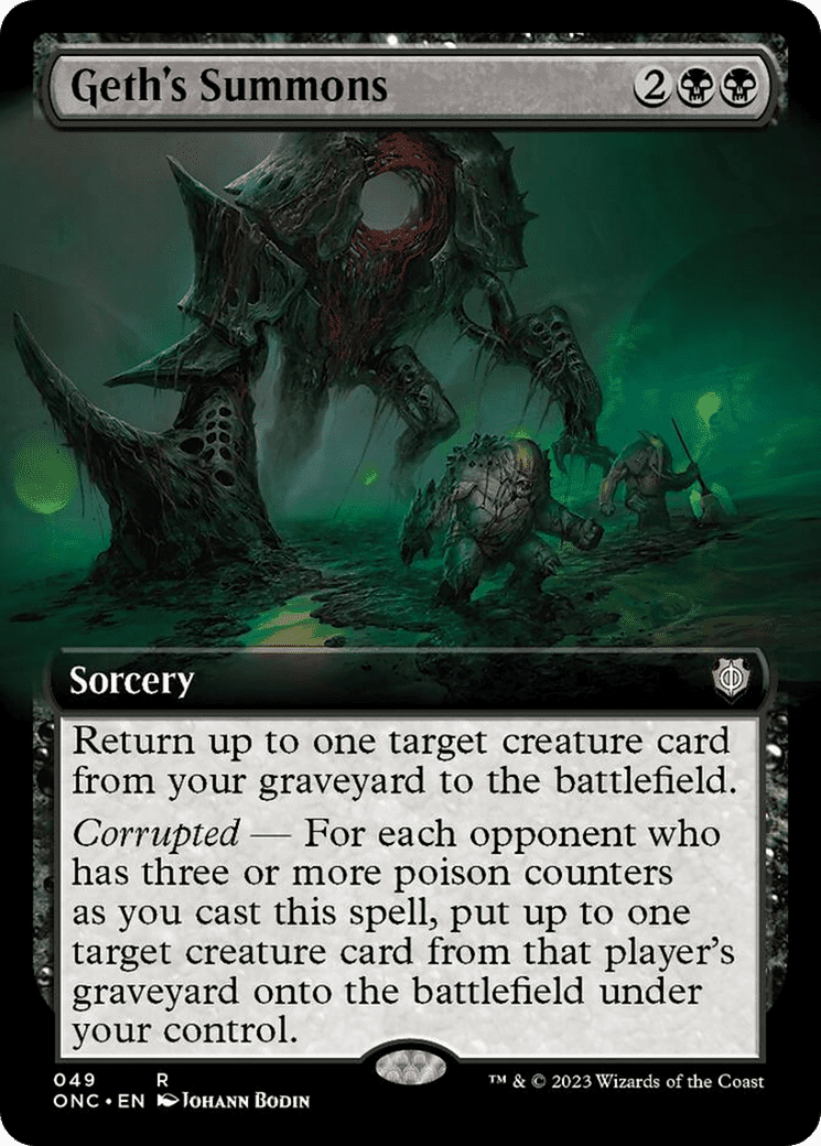 Geth's Summons (Extended Art) [Phyrexia: All Will Be One Commander] Foil