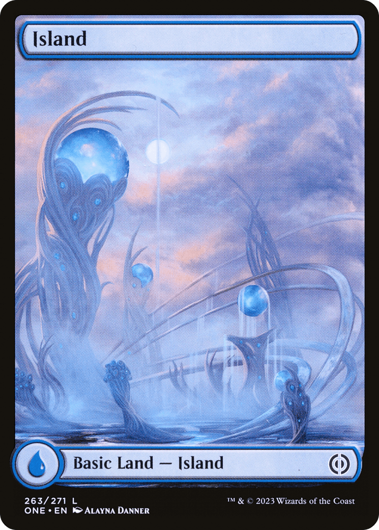 Island (263) (Full-Art) [Phyrexia: All Will Be One] Foil