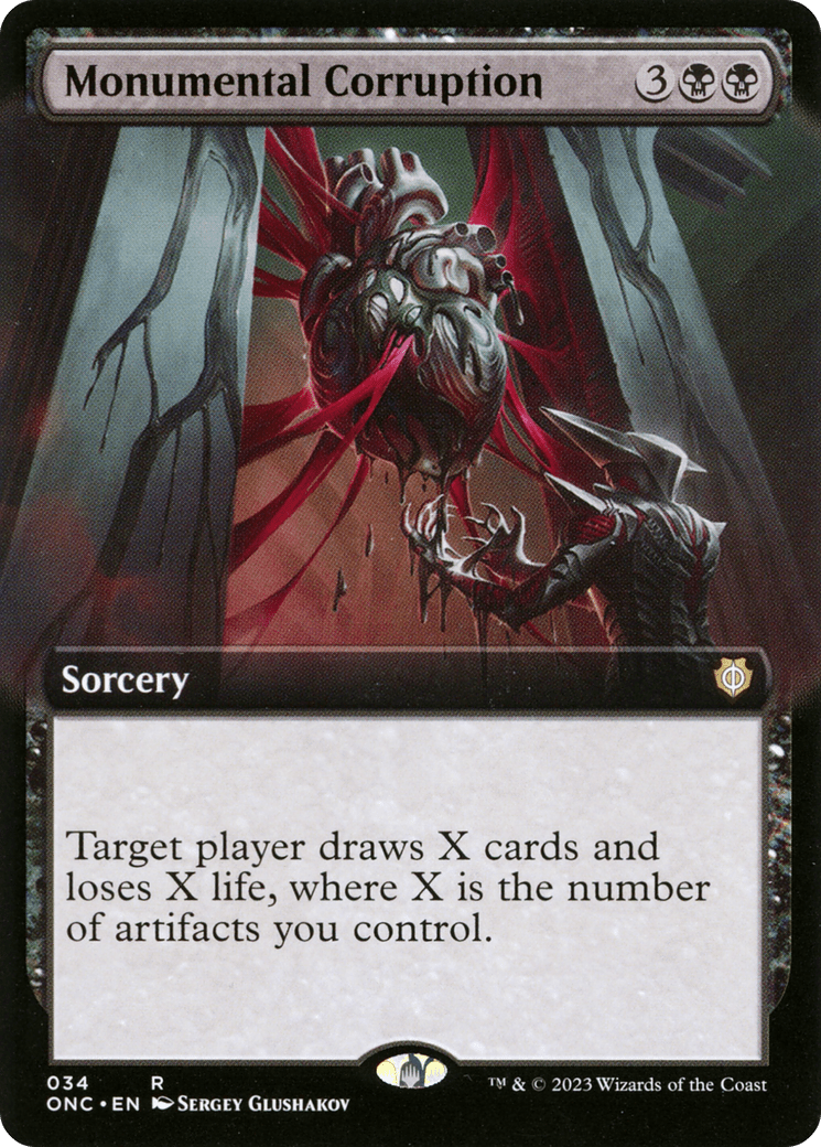 Monumental Corruption (Extended Art) [Phyrexia: All Will Be One Commander] Foil