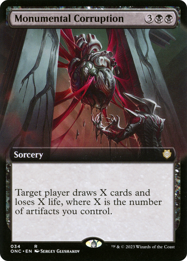 Monumental Corruption (Extended Art) [Phyrexia: All Will Be One Commander] Foil