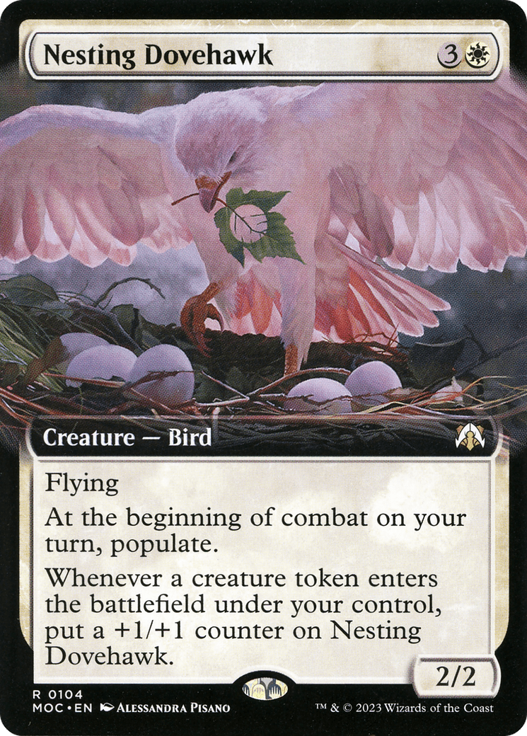 Nesting Dovehawk (104) [March of the Machine Commander] : (Extended Art) Foil