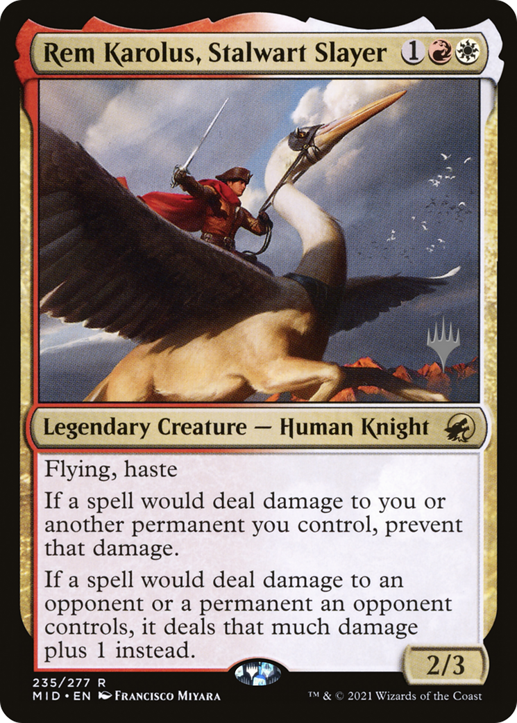 Rem Karolus, Stalwart Slayer (Promo Pack) [Innistrad: Midnight Hunt Promos] Foil