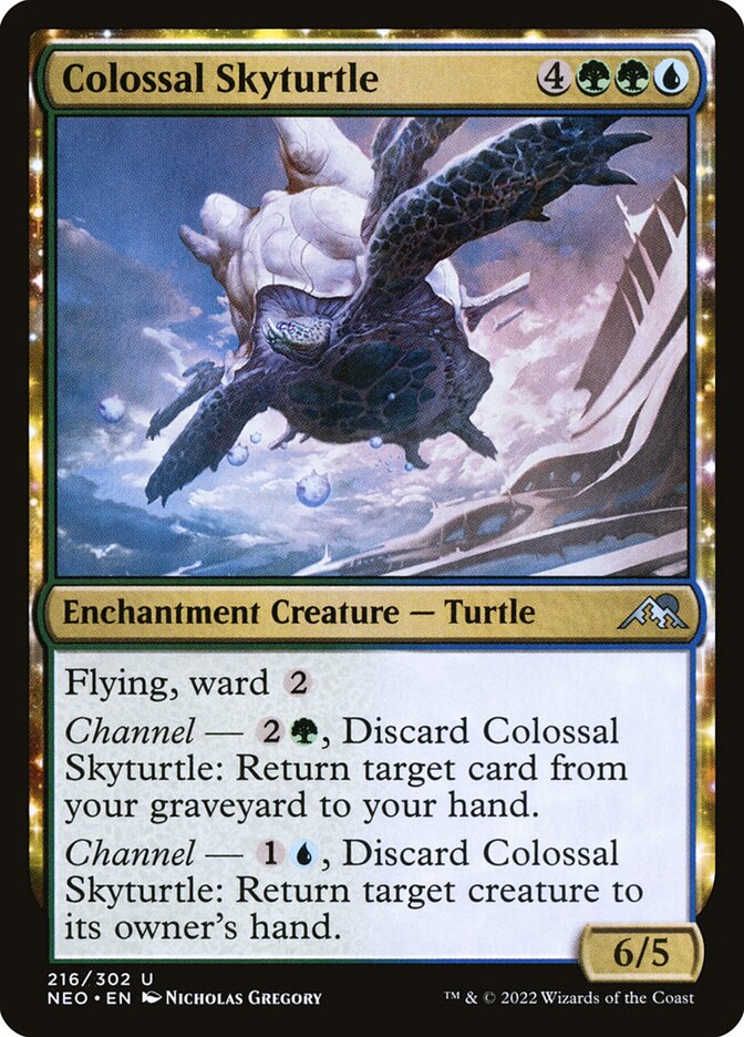 Colossal Skyturtle 216/302 (Kamigawa: Neon Dynasty)  - Foil