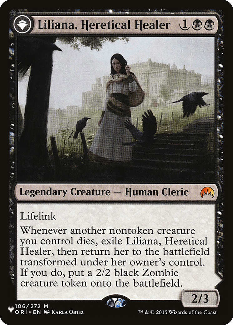 Liliana, Heretical Healer // Liliana, Defiant Necromancer |  (ORI-106) [The List]