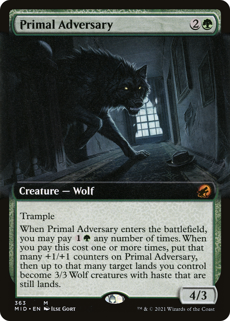 Primal Adversary (Extended Art) [Innistrad: Midnight Hunt] Foil
