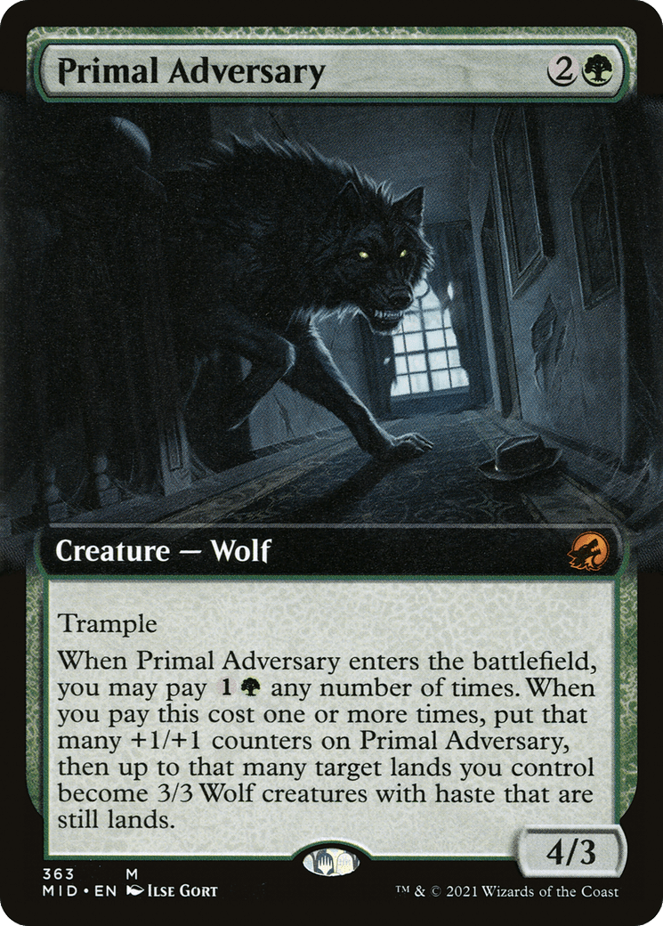 Primal Adversary (Extended Art) [Innistrad: Midnight Hunt] Foil