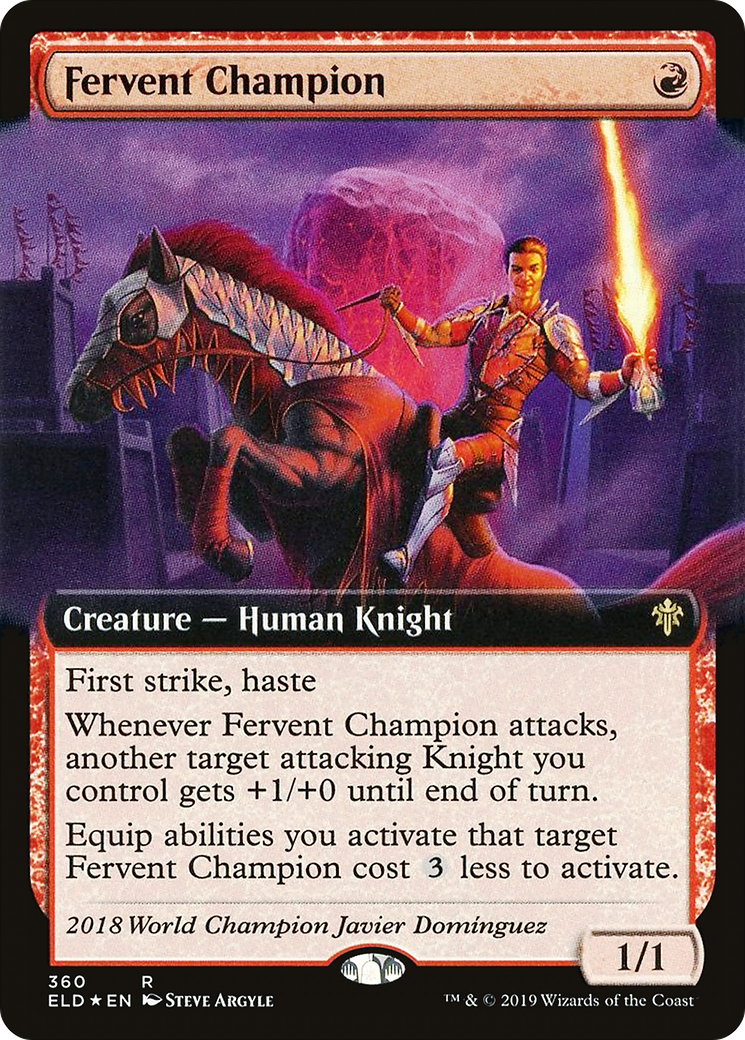 Fervent Champion (Extended Art) [Throne of Eldraine] Foil