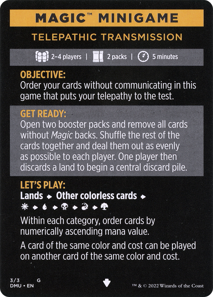 Telepathic Transmission // Telepathic Transmission (cont'd) (MDMU-003) - Dominaria United Minigames Foil