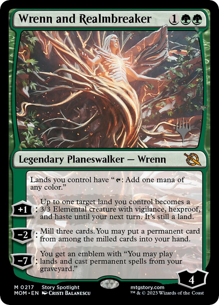 Wrenn and Realmbreaker (Promo Pack) [March of the Machine Promos] Foil