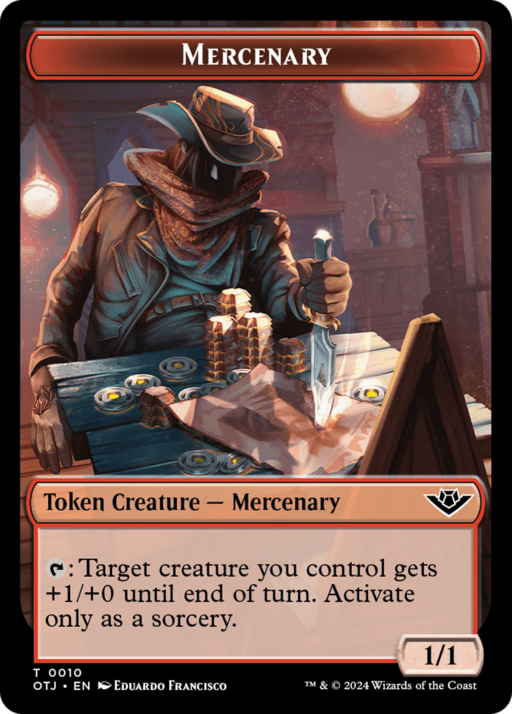 Mercenary (TOTJ-010) - Outlaws of Thunder Junction Tokens Foil