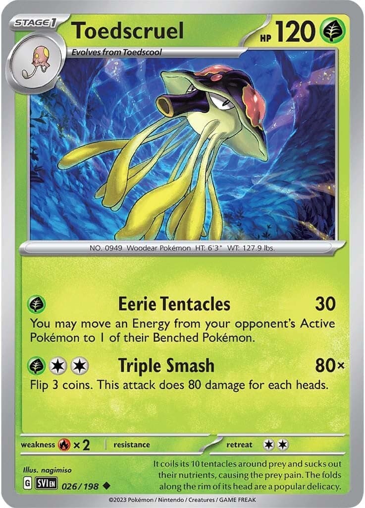 Toedscruel 026- SV01 Scarlet & Violet Base Set Reverse Holofoil