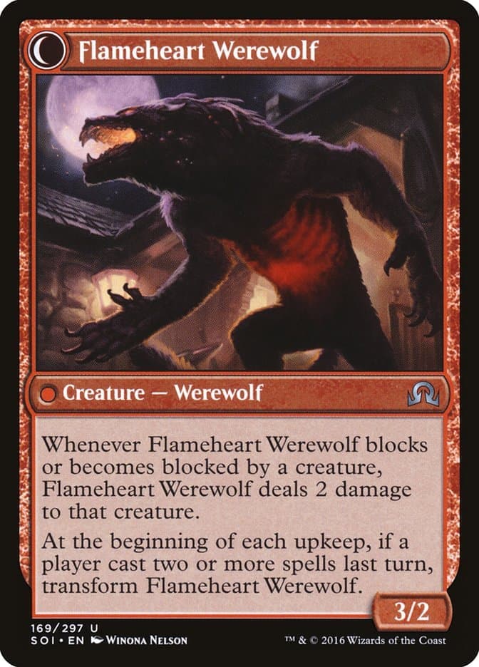 Kessig Forgemaster // Flameheart Werewolf [Shadows over Innistrad] Foil