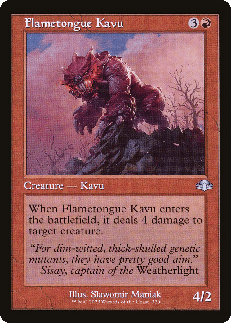 Flametongue Kavu (Retro) [Dominaria Remastered] Foil