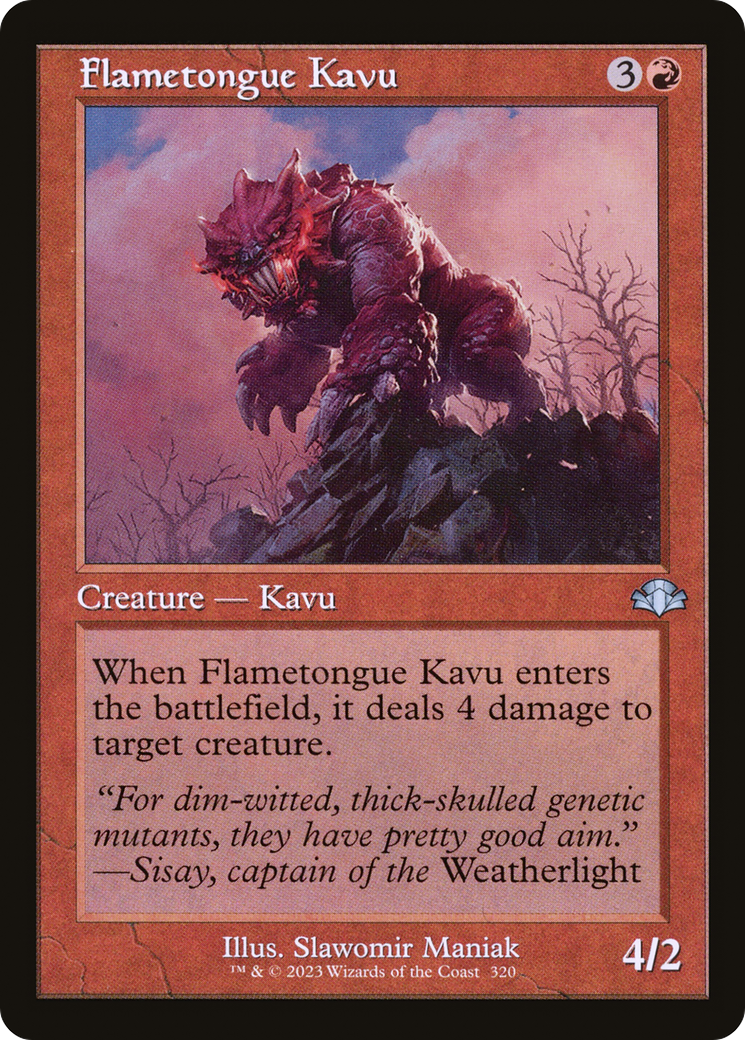Flametongue Kavu (Retro) [Dominaria Remastered] Foil